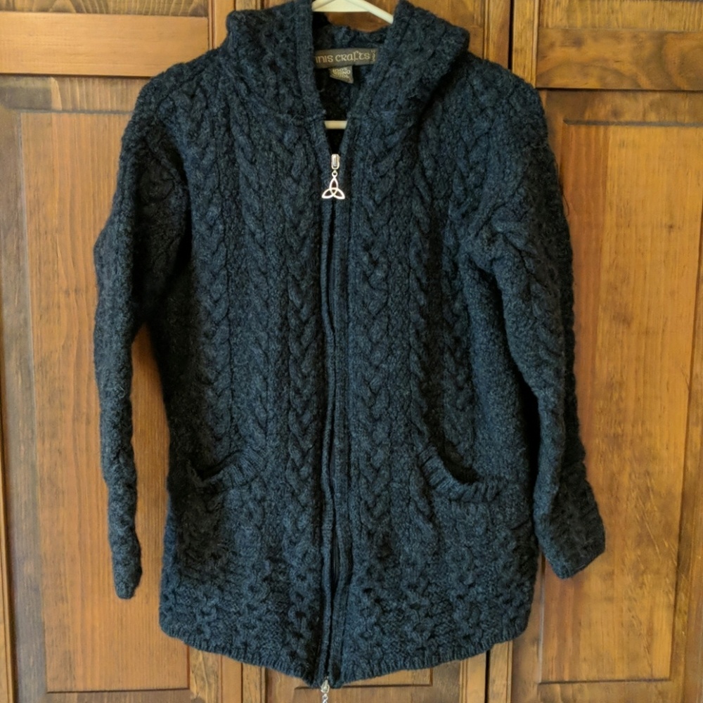 Inis crafts merino wool jacket women's medium